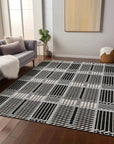 LOOMLAN Rugs Lunara Black Washable Indoor-Outdoor Rug