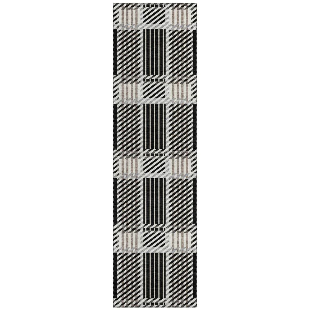 LOOMLAN Rugs Lunara Black Washable Indoor-Outdoor Rug