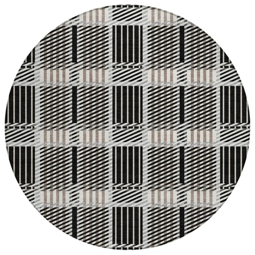 LOOMLAN Rugs Lunara Black Washable Indoor-Outdoor Rug