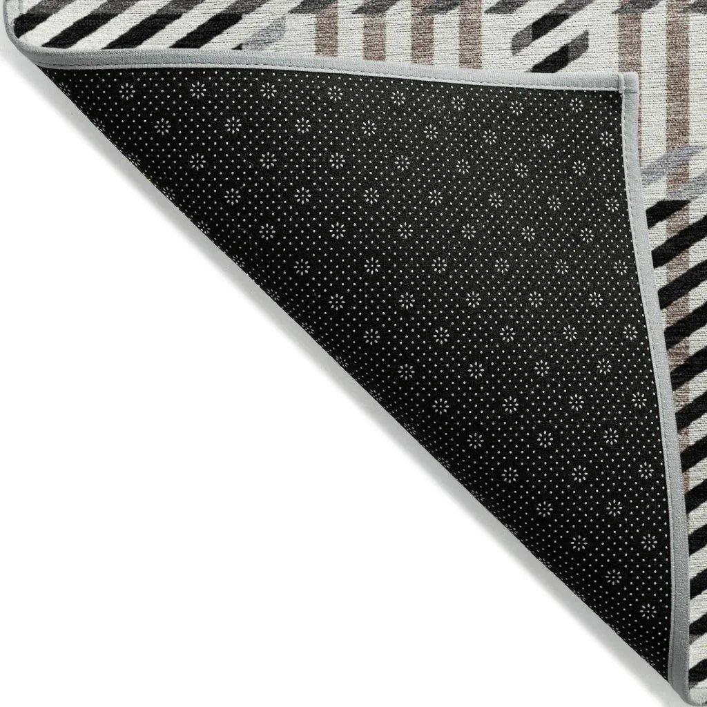 LOOMLAN Rugs Lunara Black Washable Indoor-Outdoor Rug