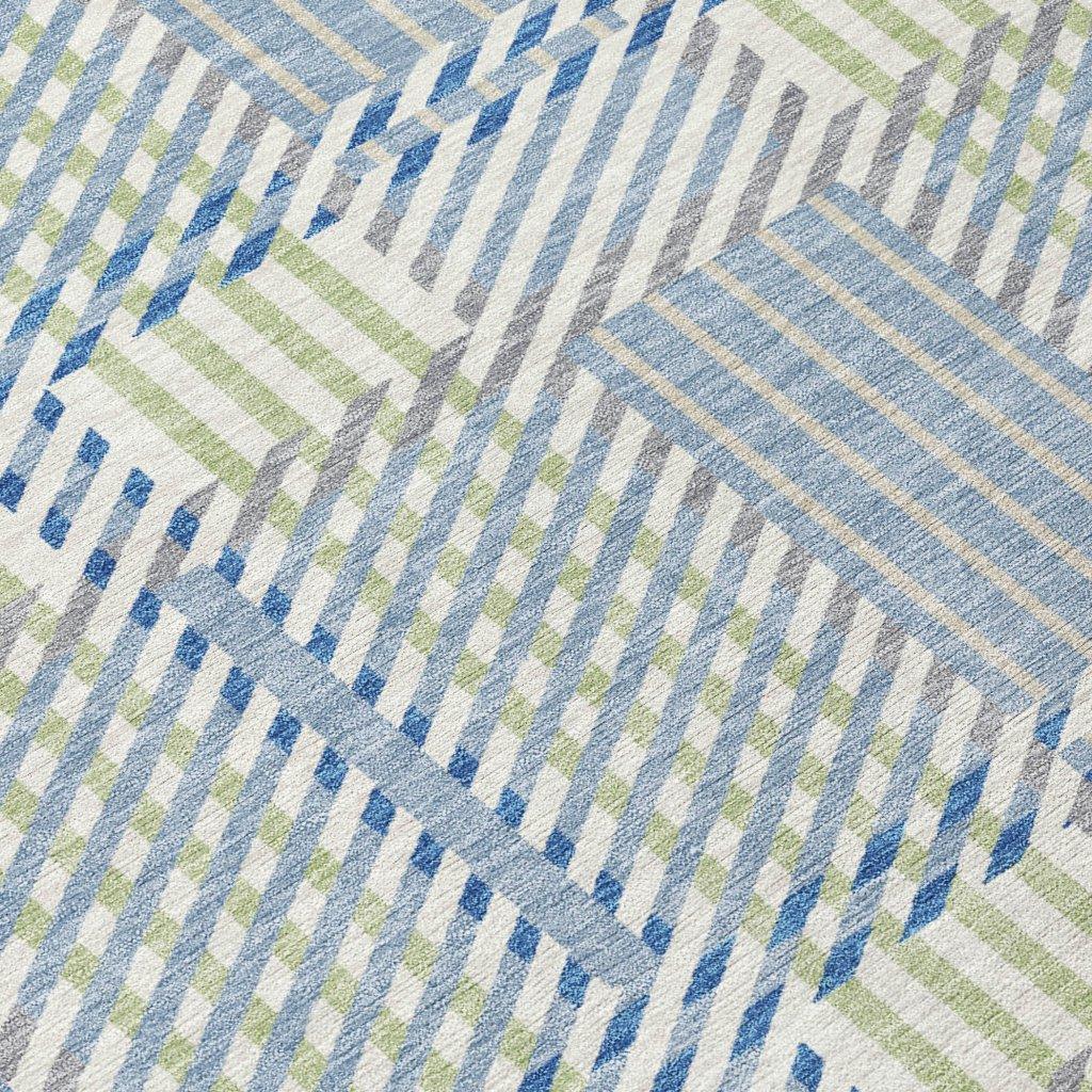 LOOMLAN Rugs Lunara Blue Washable Indoor-Outdoor Rug