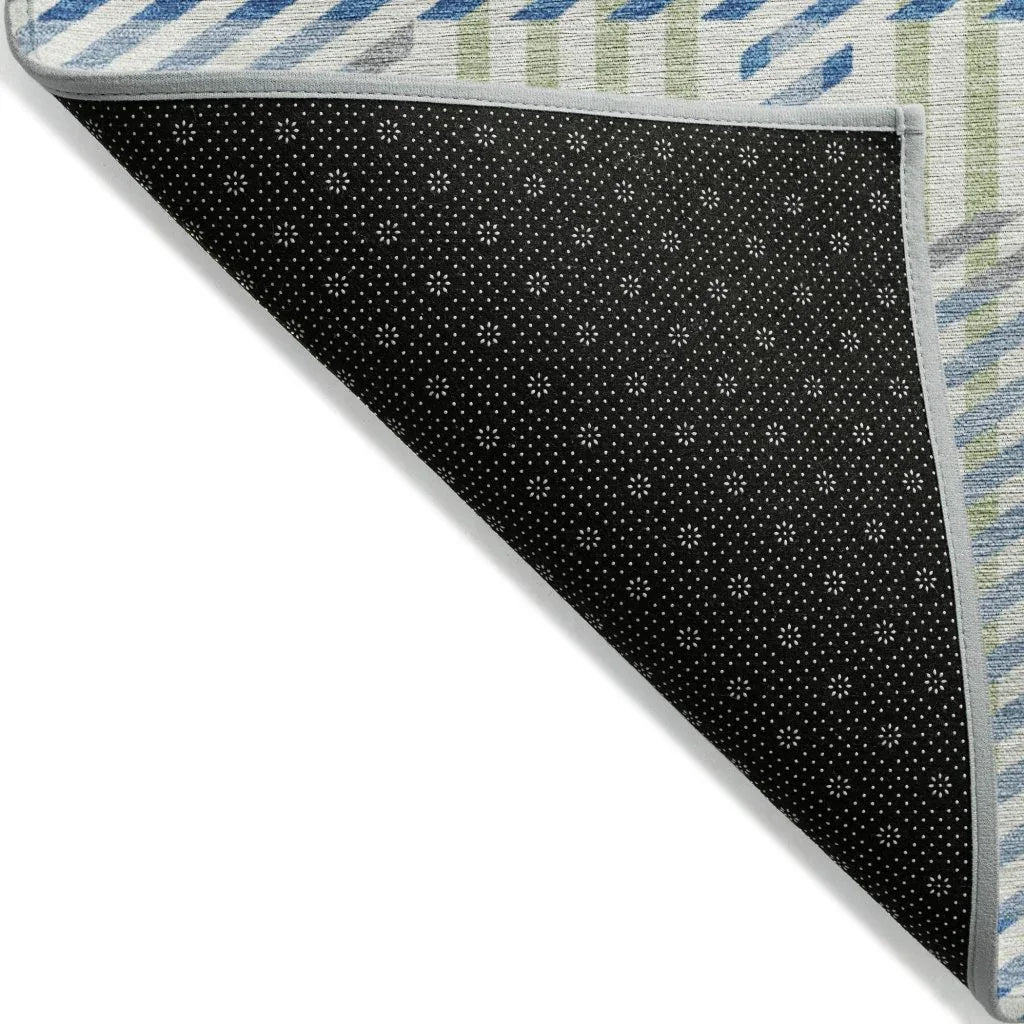 LOOMLAN Rugs Lunara Blue Washable Indoor-Outdoor Rug