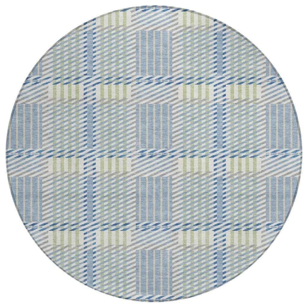 LOOMLAN Rugs Lunara Blue Washable Indoor-Outdoor Rug