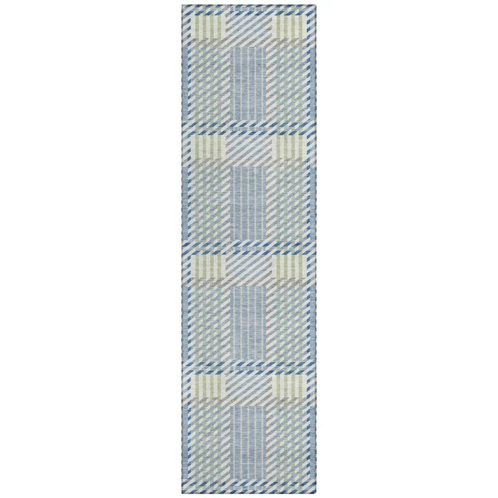 LOOMLAN Rugs Lunara Blue Washable Indoor-Outdoor Rug