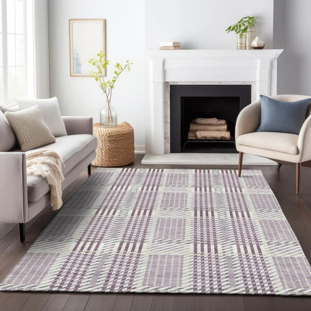 Lunara Purple Washable Indoor - Outdoor Rug - LOOMLAN - LOOMLAN Rugs - Outdoor Rugs