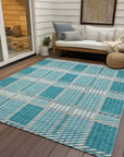 LOOMLAN Rugs Lunara Teal Washable Indoor-Outdoor Rug