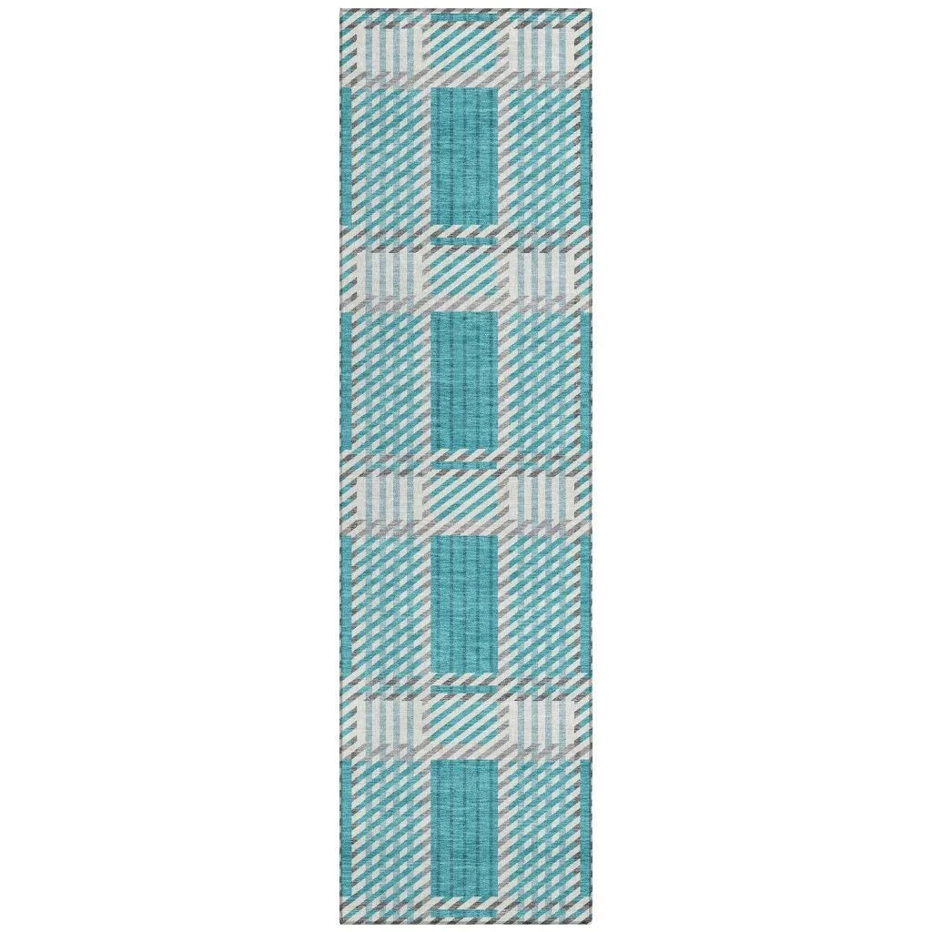 LOOMLAN Rugs Lunara Teal Washable Indoor-Outdoor Rug