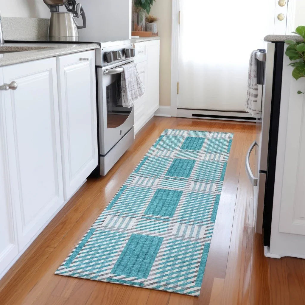 LOOMLAN Rugs Lunara Teal Washable Indoor-Outdoor Rug