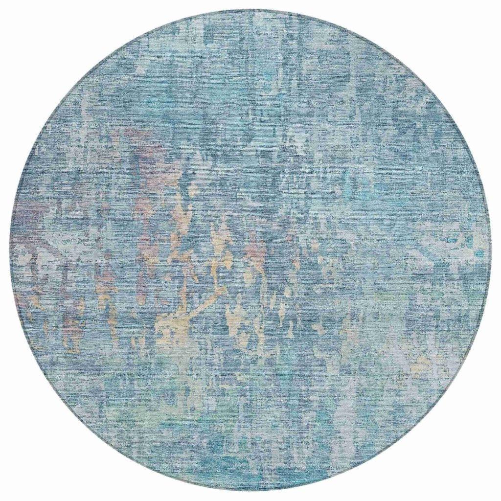 LOOMLAN Rugs Lunisse Blue Washable Indoor-Outdoor Rug