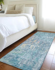 LOOMLAN Rugs Lunisse Blue Washable Indoor-Outdoor Rug