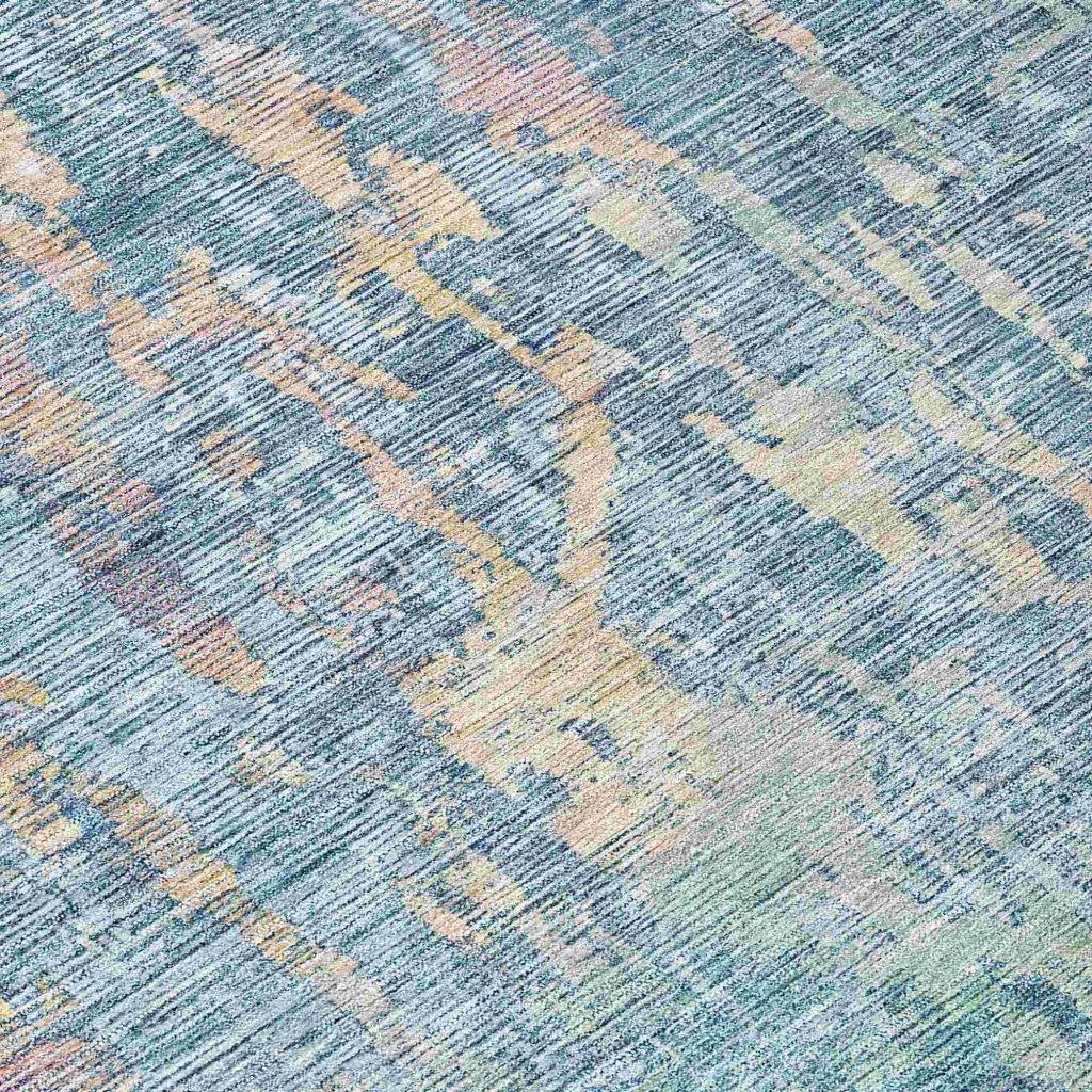 LOOMLAN Rugs Lunisse Blue Washable Indoor-Outdoor Rug