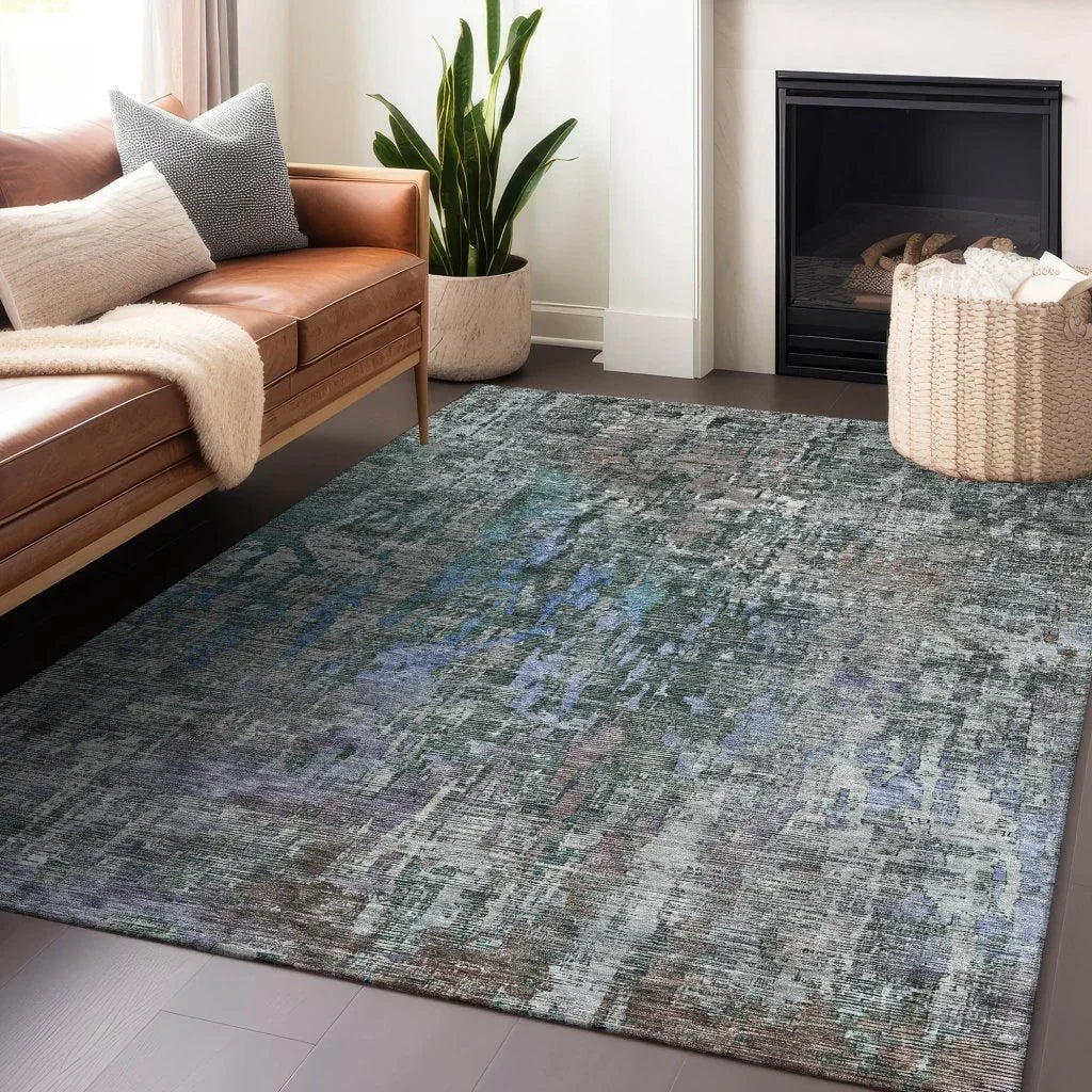 LOOMLAN Rugs Lunisse Fern Washable Indoor-Outdoor Rug