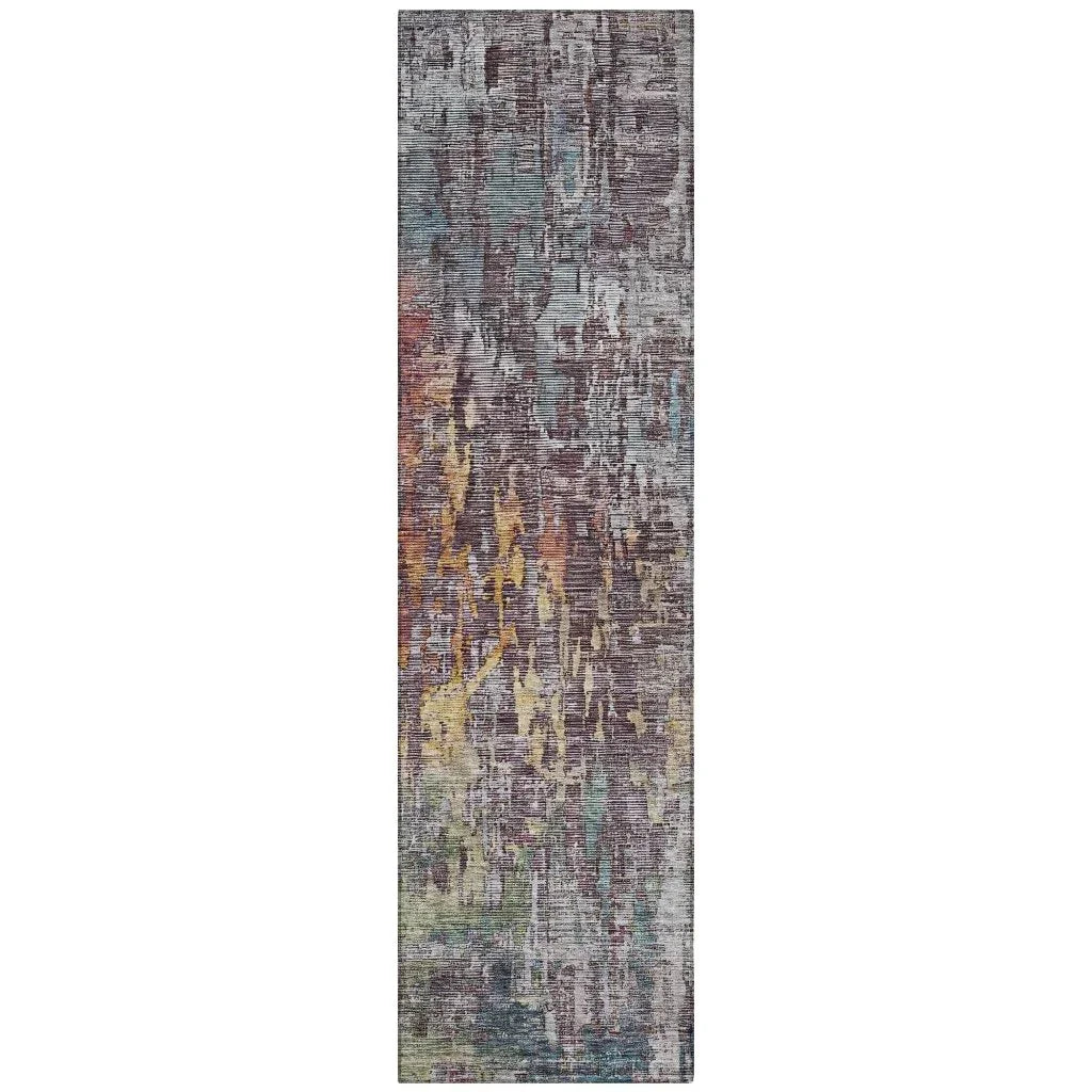 LOOMLAN Rugs Lunisse Gray Washable Indoor-Outdoor Rug