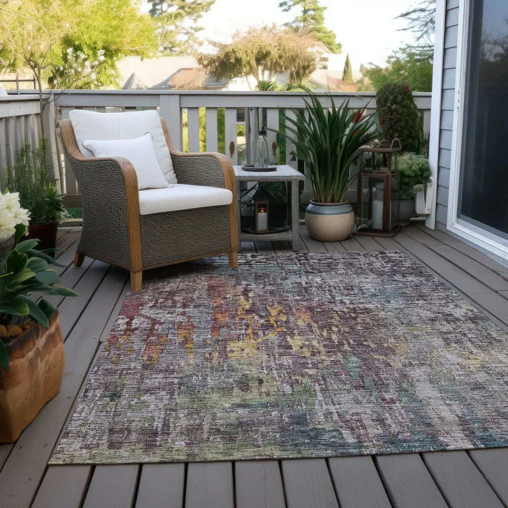 LOOMLAN Rugs Lunisse Gray Washable Indoor-Outdoor Rug