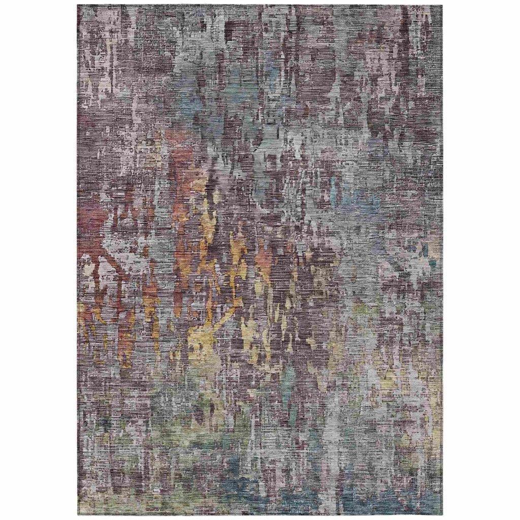 LOOMLAN Rugs Lunisse Gray Washable Indoor-Outdoor Rug