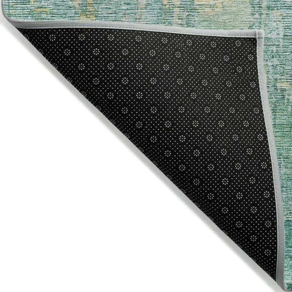 LOOMLAN Rugs Lunisse Teal Washable Indoor-Outdoor Rug