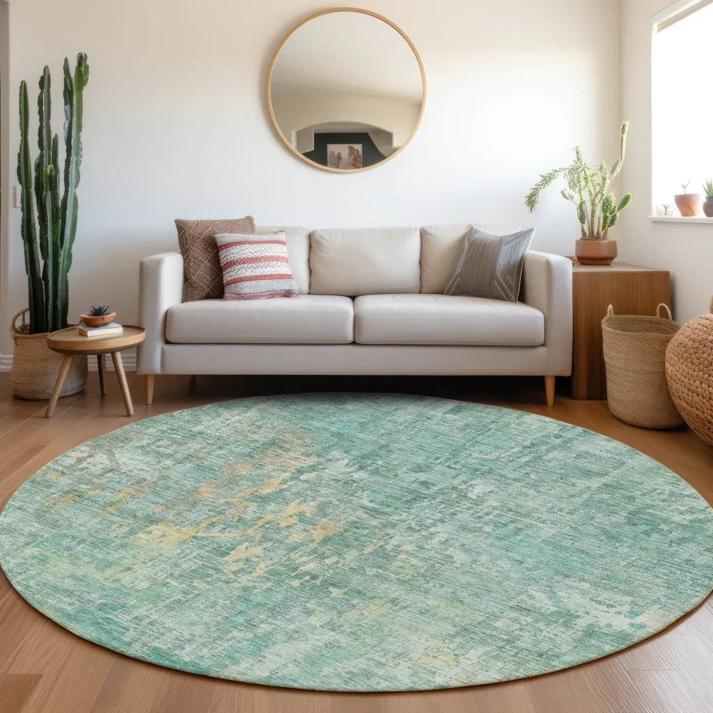 LOOMLAN Rugs Lunisse Teal Washable Indoor-Outdoor Rug