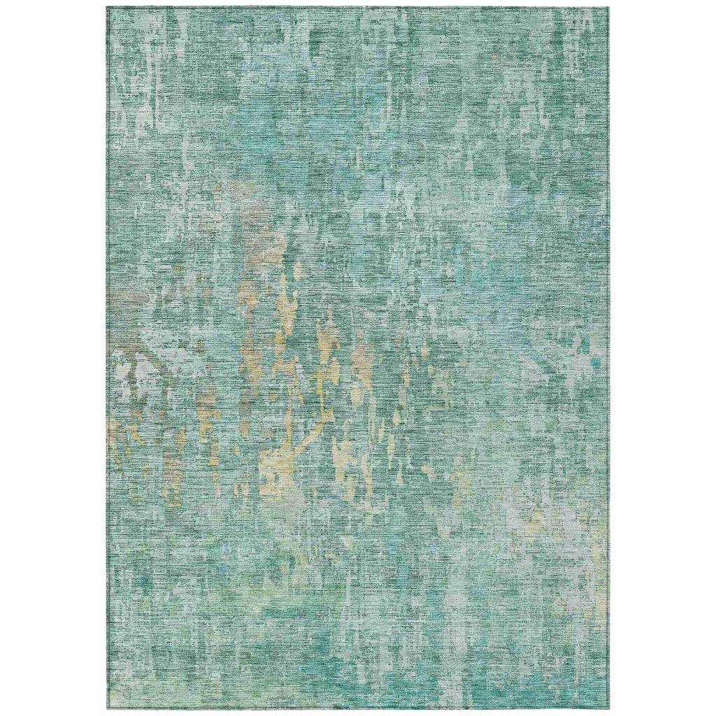 LOOMLAN Rugs Lunisse Teal Washable Indoor-Outdoor Rug