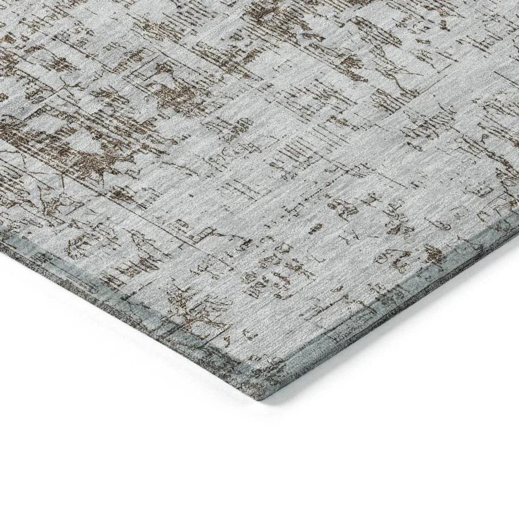 LOOMLAN Rugs Lurea Brown Washable Indoor-Outdoor Rug
