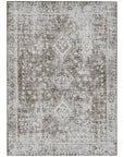 LOOMLAN Rugs Lurea Brown Washable Indoor-Outdoor Rug