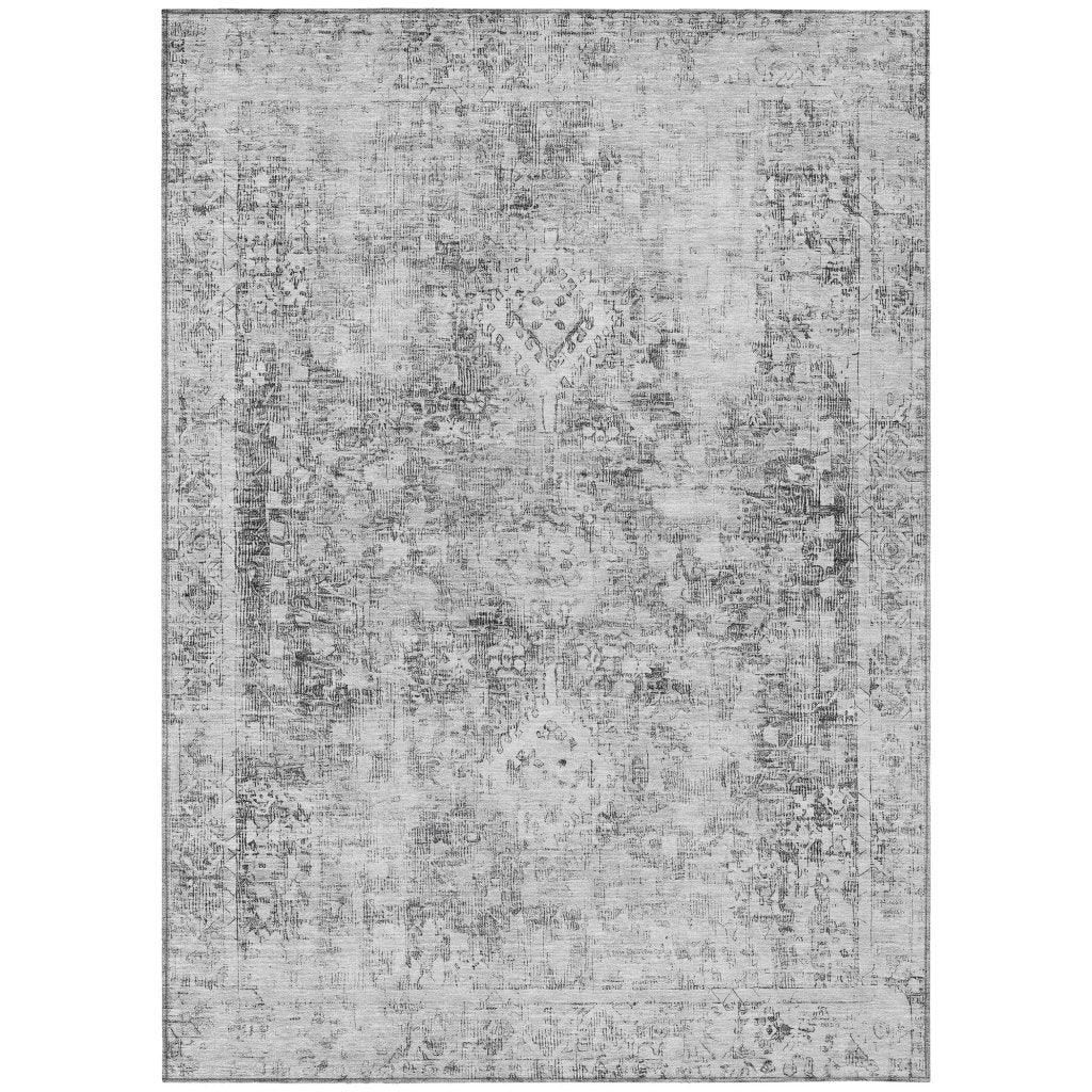 LOOMLAN Rugs Lurea Gray Washable Indoor-Outdoor Rug