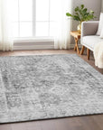 LOOMLAN Rugs Lurea Gray Washable Indoor-Outdoor Rug