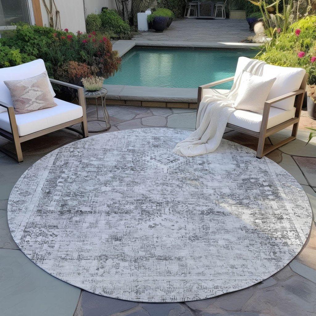 LOOMLAN Rugs Lurea Gray Washable Indoor-Outdoor Rug
