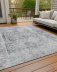 LOOMLAN Rugs Lurea Gray Washable Indoor-Outdoor Rug