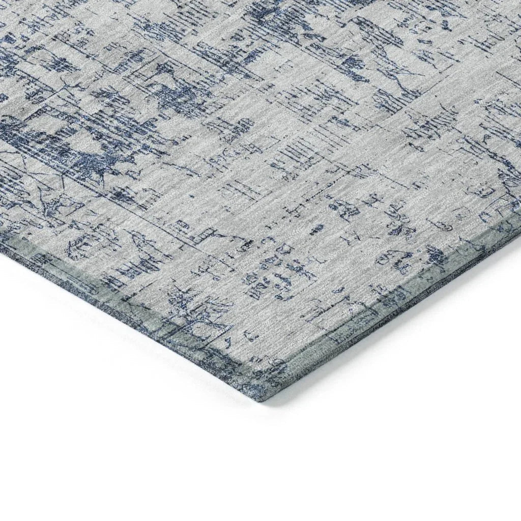 LOOMLAN Rugs Lurea Navy Washable Indoor-Outdoor Rug