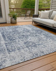 LOOMLAN Rugs Lurea Navy Washable Indoor-Outdoor Rug