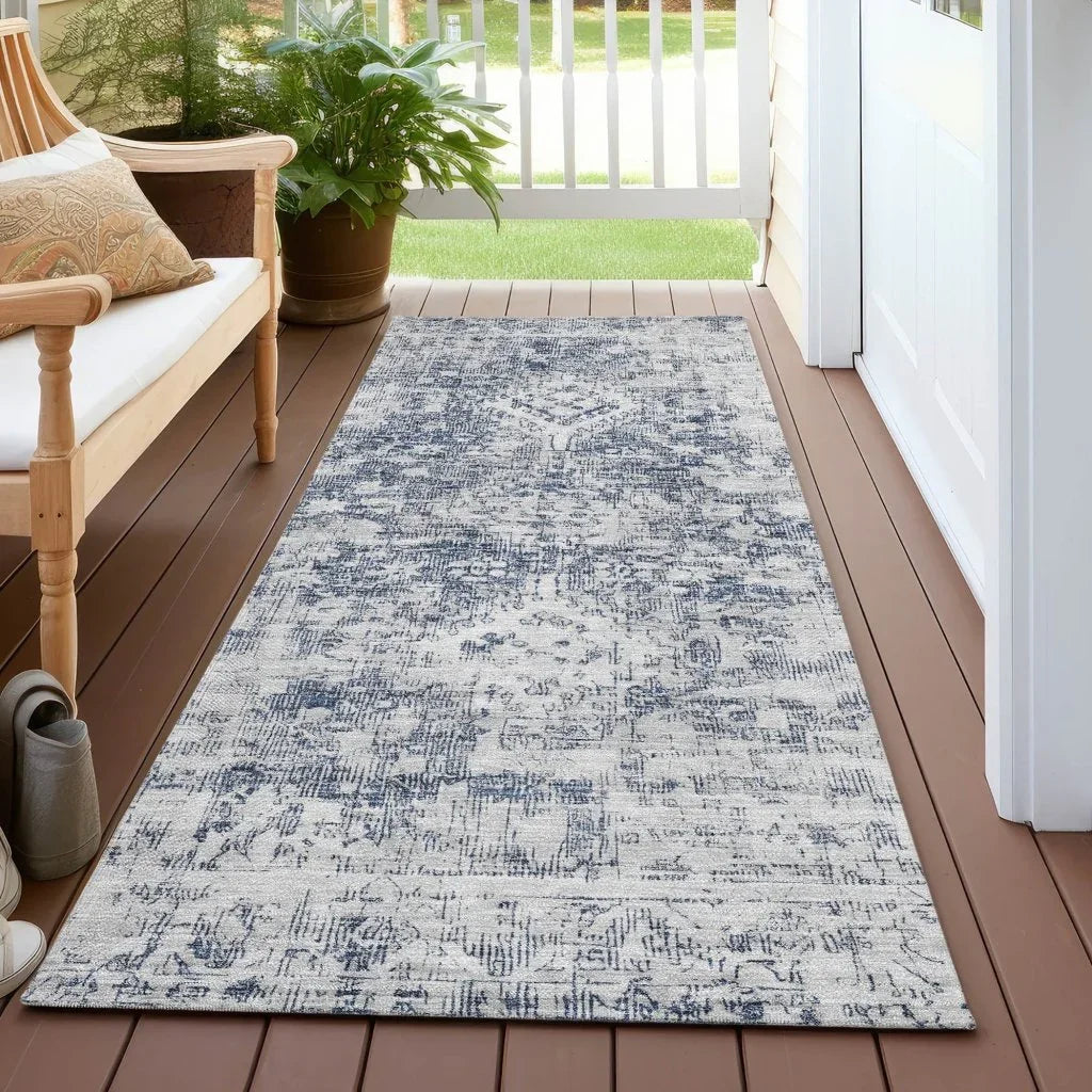 LOOMLAN Rugs Lurea Navy Washable Indoor-Outdoor Rug