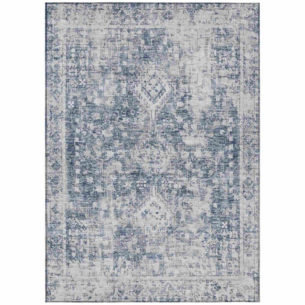 LOOMLAN Rugs Lurea Navy Washable Indoor-Outdoor Rug