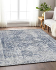 LOOMLAN Rugs Lurea Navy Washable Indoor-Outdoor Rug