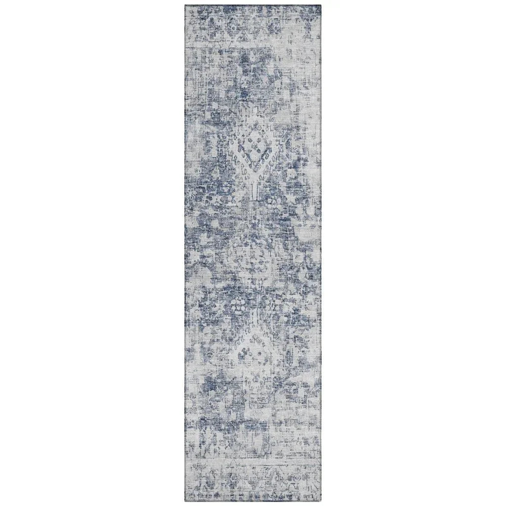 LOOMLAN Rugs Lurea Navy Washable Indoor-Outdoor Rug