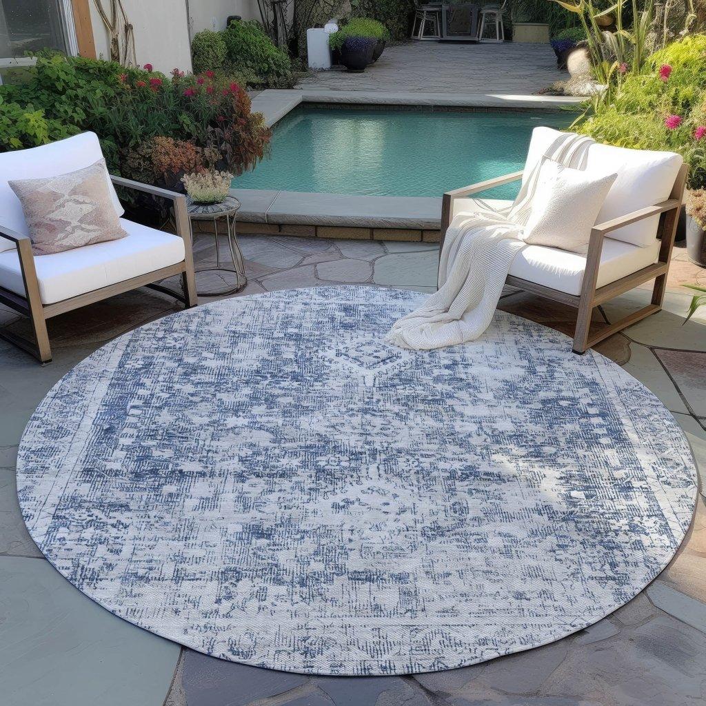 LOOMLAN Rugs Lurea Navy Washable Indoor-Outdoor Rug