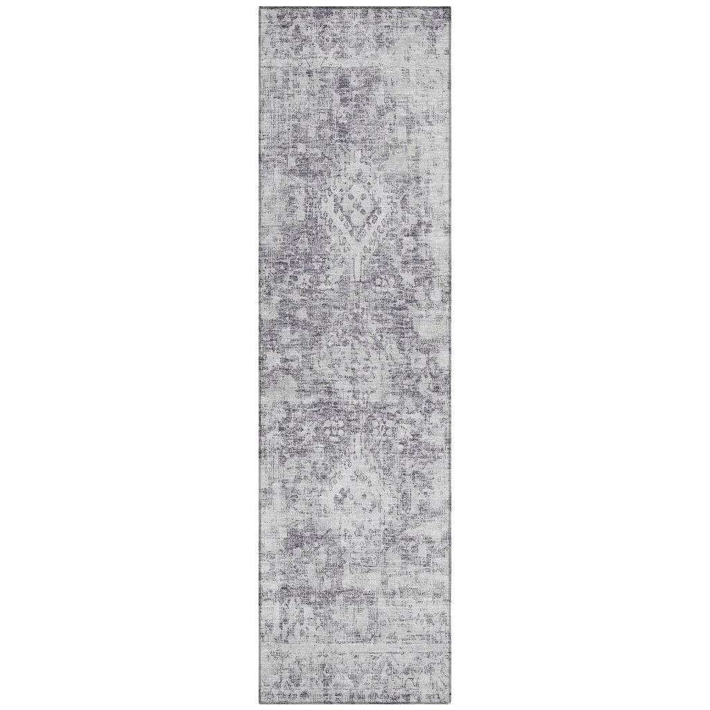 LOOMLAN Rugs Lurea Purple Washable Indoor-Outdoor Rug