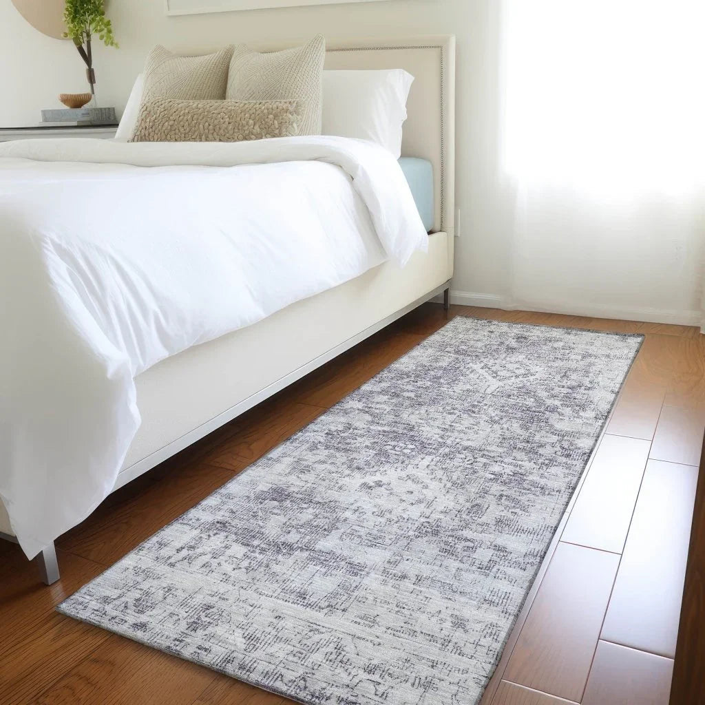 LOOMLAN Rugs Lurea Purple Washable Indoor-Outdoor Rug