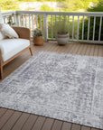 LOOMLAN Rugs Lurea Purple Washable Indoor-Outdoor Rug