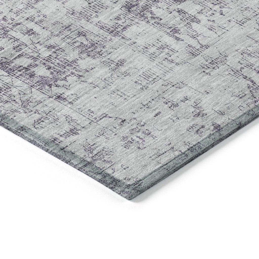 LOOMLAN Rugs Lurea Purple Washable Indoor-Outdoor Rug