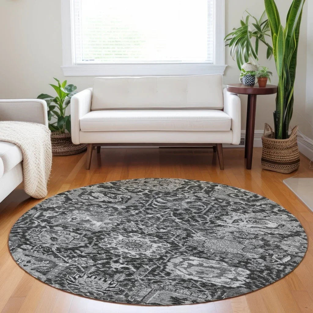 LOOMLAN Rugs Lureva Gray Washable Indoor-Outdoor Rug
