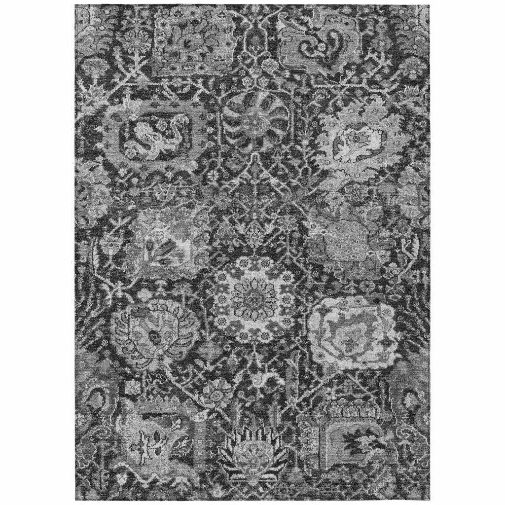LOOMLAN Rugs Lureva Gray Washable Indoor-Outdoor Rug