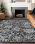 LOOMLAN Rugs Lureva Gray Washable Indoor-Outdoor Rug