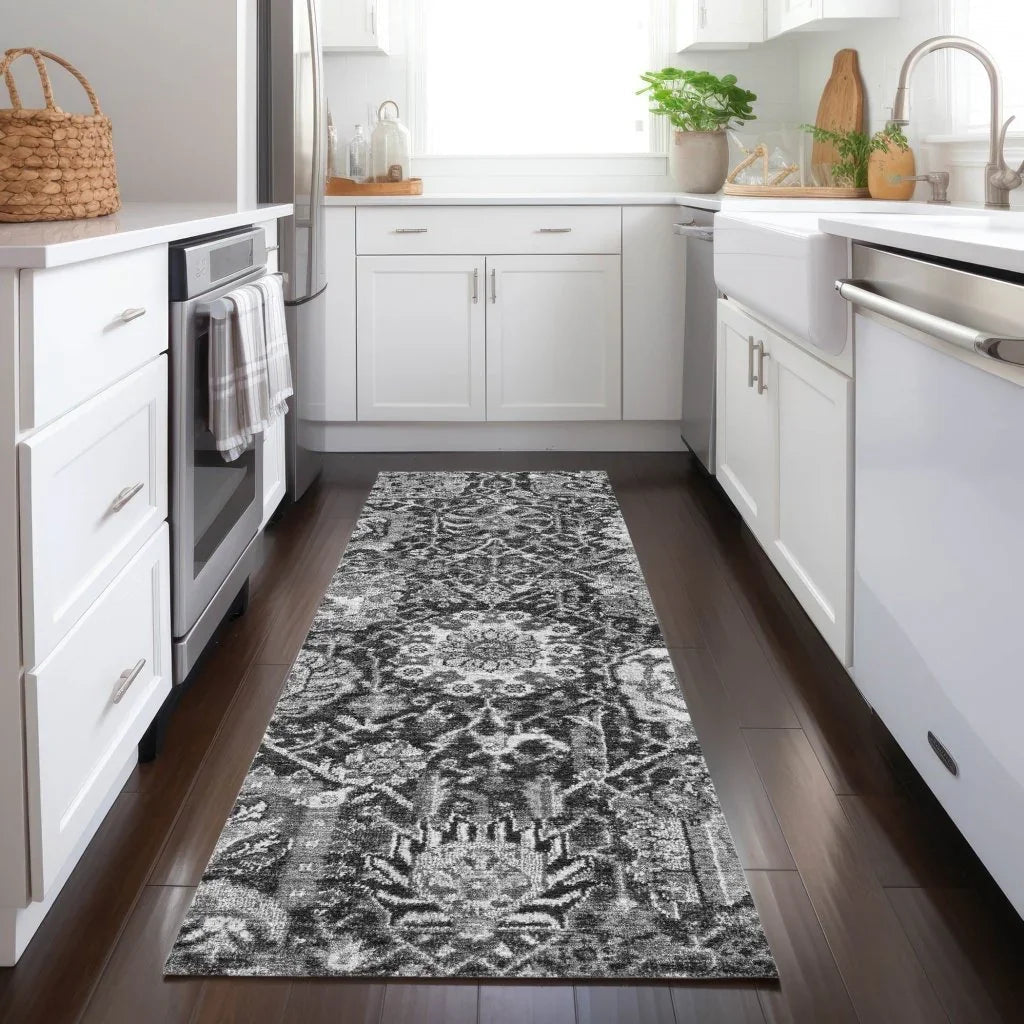 LOOMLAN Rugs Lureva Gray Washable Indoor-Outdoor Rug