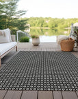 LOOMLAN Rugs Luthira Black Washable Indoor-Outdoor Rug