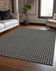 LOOMLAN Rugs Luthira Black Washable Indoor-Outdoor Rug