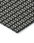 LOOMLAN Rugs Luthira Black Washable Indoor-Outdoor Rug