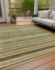 LOOMLAN Rugs Luthyra Beige Washable Indoor-Outdoor Rug
