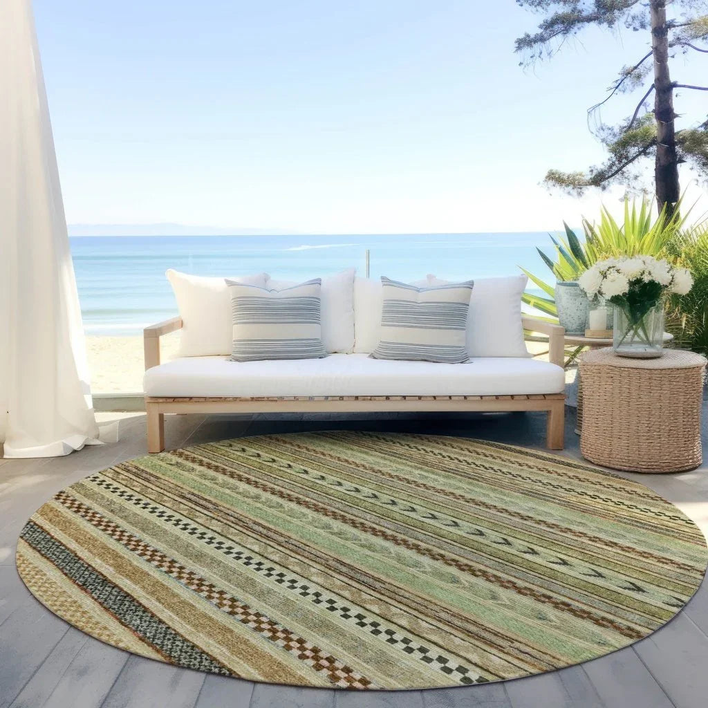 LOOMLAN Rugs Luthyra Beige Washable Indoor-Outdoor Rug