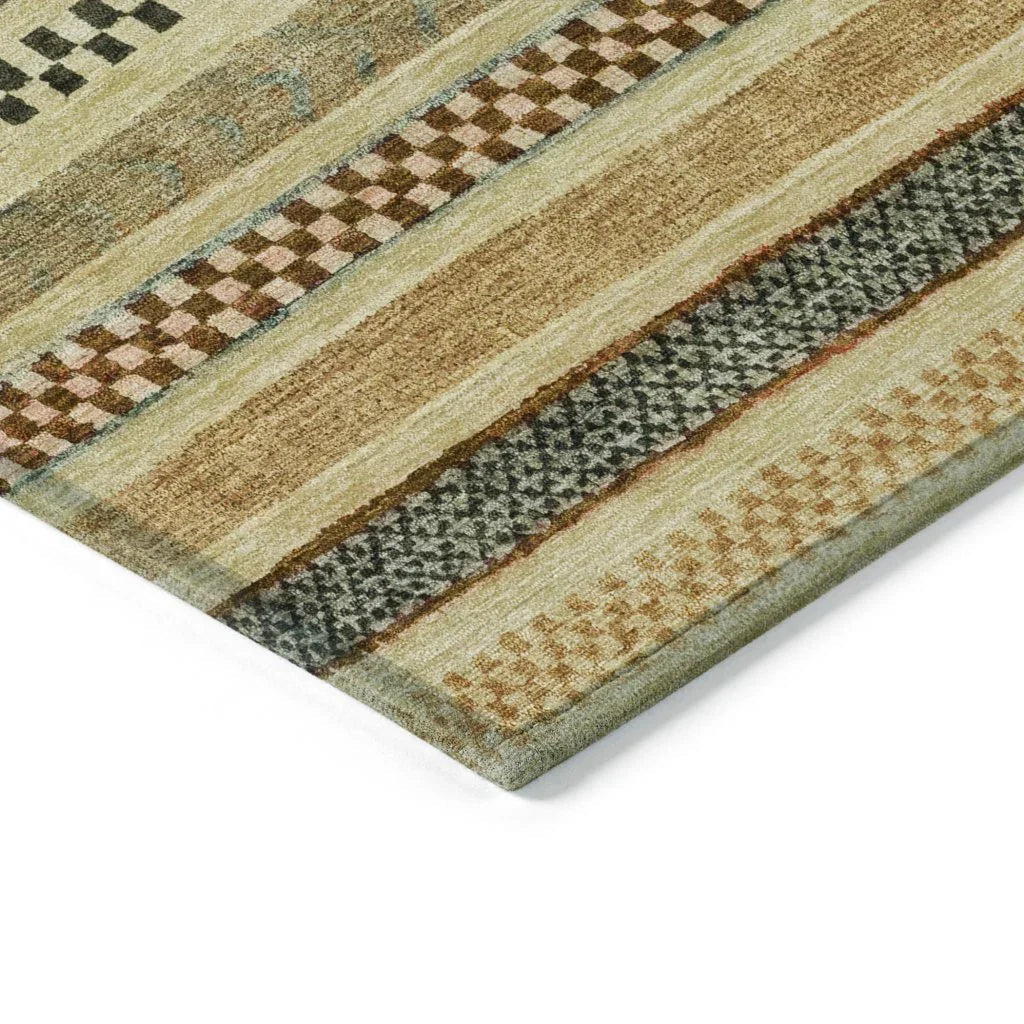 LOOMLAN Rugs Luthyra Beige Washable Indoor-Outdoor Rug
