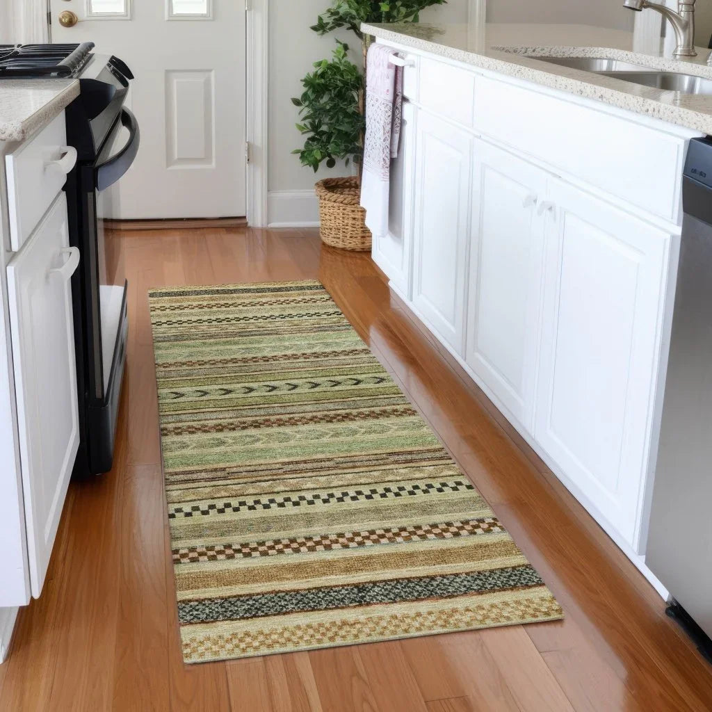 LOOMLAN Rugs Luthyra Beige Washable Indoor-Outdoor Rug